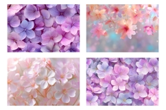 Purple Hydrangea Cosmetic Bag, Floral Cosmetic Bag PNG Product Image 3