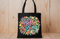 Brushstroke Hello Spring PNG, Floral Springtime Sublimation Product Image 2