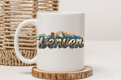 Denver PNG, Vintage Mile High City Mountain Sublimation Product Image 3