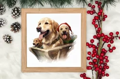 Pets Love Christmas Watercolor Clipart, Christmas PNG Product Image 3
