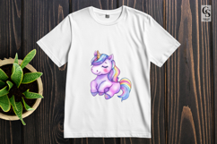Pastel Rainbow Unicorn Watercolor Clipart PNG Product Image 3