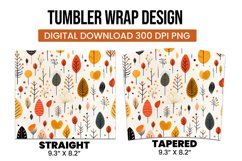Abstract Shapes And Leaves Tumbler Wrap Sublimation Product Image 3