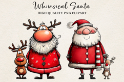 Whimsical Santa Clipart | Cute Christmas Santa PNG Product Image 9