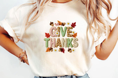 Fall Thanksgiving Sublimation, Give Thanks Png Product Image 3