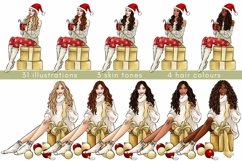 Christmas Girls 10 fashion clipart set Product Image 3