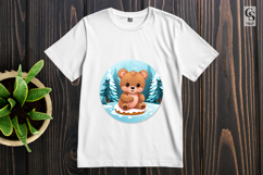 Cute Baby Bear Winter Forest PNG Product Image 2