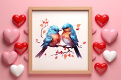 Breeds of Valentine Kissing Birds, Valentine's Day Clipart Product Image 3
