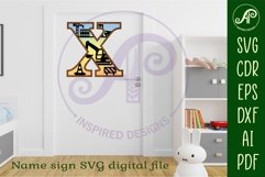 Construction Large X wall Letter 3 layer sign Product Image 3