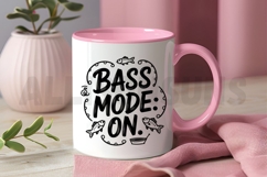 Black And White Bass Mode On Fishing Graphic Vector Product Image 3