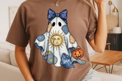 Celestial Patchwork Ghost Sublimation PNG, Boho Ghost Png. Product Image 3