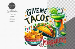 Give me tacos, Tacos clipart, Margaritas clipart Product Image 1