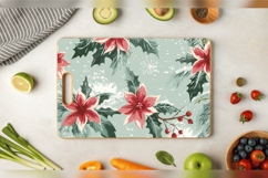 Winter Flowers Cutting Boards sublimation Design Product Image 3