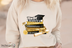Graduation Books PNG Congrats Grad Gold &amp; black Glam Design Product Image 6