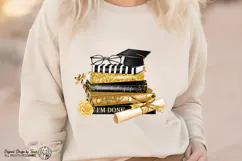 Graduation Books PNG Congrats Grad Gold & black Glam Design Product Image 6