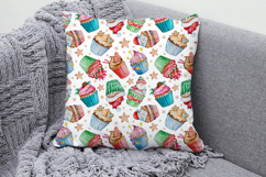 Christmas Cupcake Seamless Pattern, Digital Paper Product Image 3