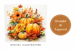 Watercolor Pumpkins Tumbler Sublimation, Thanksgiving Design Product Image 3