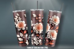 3D Flowers Tumbler wrap| Tumbler Sublimation Design Product Image 3