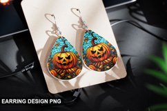 Halloween Stained Glass Pumpkin Earring Design Product Image 1
