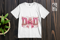 Pink Bow Dad Clipart Sublimation PNG Product Image 3