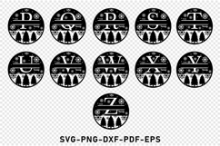 Snowflake Alphabet Split Monogram Letters, Font SVG Files Product Image 3