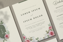 beautiful wedding card invitation set with roses flower Product Image 3