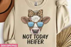 Not Today Heifer PNG, Highland Cow Sublimation PNG Product Image 3