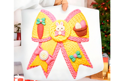 Faux Yarn Crochet Happy Easter PNG Easter Coquette Bow PNG Product Image 4