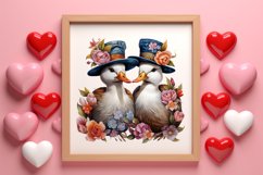 Valentines Day Mandarin Duck Couple, Christmas Clipart Product Image 3