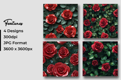 3d Rose Flower Digital Paper Product Image 3