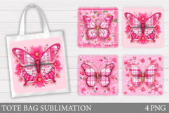 Butterfly Sublimation. Butterfly Tote Bag Sublimation Product Image 1