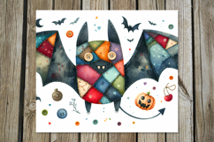 Halloween patchwork | spooky Skinny tumbler sublimation Product Image 3