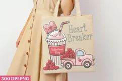 Heart Breaker PNG, Coffee Valentines day Sublimation PNG Product Image 1