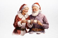 Christmas purple santa claus sublimation PNG Product Image 3