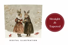Vintage Christmas Tumbler Wrap, Winter Forest Tumbler Design Product Image 3