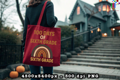 100 Days of Sixth Grade Boho Rainbow PNG Product Image 4