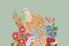 Hawk Vintage Cross Stitch Pattern with Flowers Product Image 5