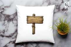 Rustic Wooden Sign Board Clipart Sublimation PNG Product Image 3