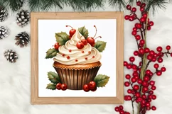 Watercolor Christmas Cakes Clipart, Christmas Clipart Product Image 3