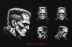 10 Bundle Dark Art Frankenstein Head Monster Skull Zombie Product Image 5