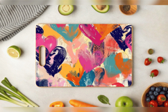 Mixed Media Funky Hearts Cutting Boards sublimation Design Product Image 3