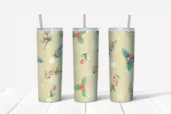Christmas Holly Jolly Skinny tumbler wrap design Product Image 2