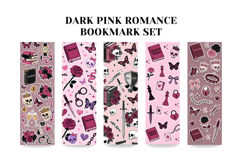 Dark Romance Bookmark Set,Gothic Pink Roses &amp; Skulls Book Product Image 3