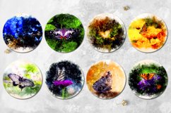 Butterfly &amp; Flowers | Car coaster &amp; key chain sublimation Product Image 3
