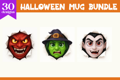 Halloween Mug Bundle Funny Monster Face &amp; HAnds Sublimation Product Image 5