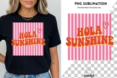 Hola Sunshine PNG Sublimation | Retro Summer Quote Design Product Image 3