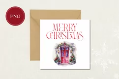 Watercolor Christmas Doors Clipart PNG, Christmas Clipart Product Image 3