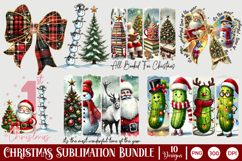 Christmas Sublimation Bundle, Coquette Christmas Bow PNG Product Image 9
