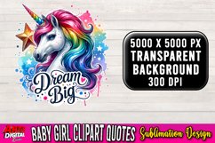 Watercolor Nursery Clipart | It's a Girl Clipart #3 Product Image 1