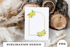 Watercolor Lemons Gold Frame png Product Image 3