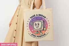 Stay Positive PNG, Retro Positive Sublimation PNG Product Image 3